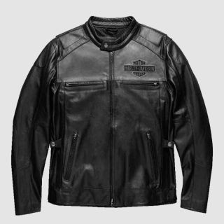 Harley Davidson Motorcycle Votary Colour Blocked Leather Jacket|Rider Zilla