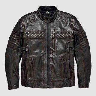 Harley Davidson Triple Vent System Ironstone Men Leather Jacket|Rider Zilla