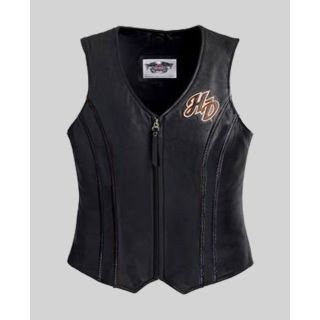 Harley Davidson Women's Embroidered Leather Vest |rider Zilla|