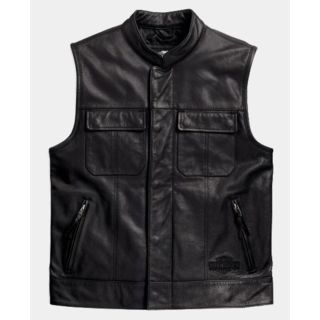 Harley Davidson Men Foster Leather Vest|Rider Zilla|