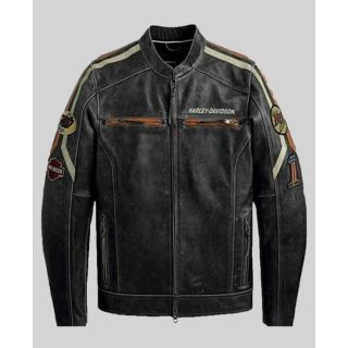 Harley Davidson Colorblocked Men Leather Jacket|Rider Zilla