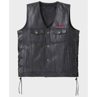 Men's Indian Motorcycle Western Cowhide Leather Biker Vest Rider Zilla