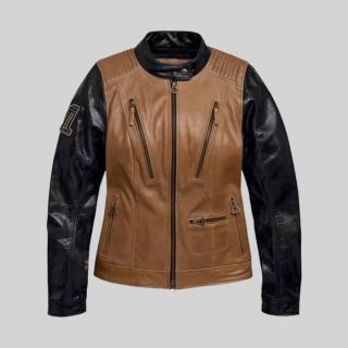 Women’s Colorblocked Leather Jacket|Rider Zilla